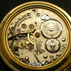 Hamilton SWISS HA 1553 Pocket Watch 17J 10K Gold Filled