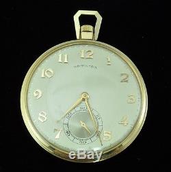 Hamilton Solid 14k Gold Pocket Watch. 23 Jewels (945 Lancaster 1955)