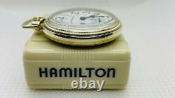 Hamilton U. S. GOVT. 992B RR Pocket Watch 24hr. Dial 16s 21j Cigarette Case c1944