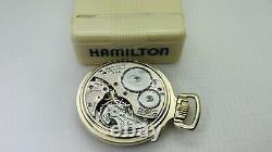 Hamilton U. S. GOVT. 992B RR Pocket Watch 24hr. Dial 16s 21j Cigarette Case c1944