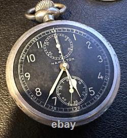 Hamilton US Military Chronograph Pocket Watch Model 23, circa 1942