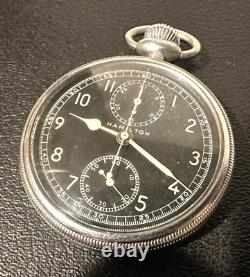 Hamilton US Military Chronograph Pocket Watch Model 23, circa 1945