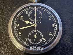 Hamilton US Military Chronograph Pocket Watch Model 23, circa 1945