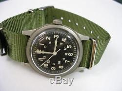 Hamilton US military 1969 issued Vietnam war men's watch, GG-W-113 Specification