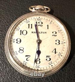 Hamilton WW2 4992B Military Silver case Pocket Watch 22jewels 1942
