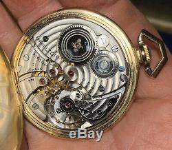 Hamilton grade 921 14k Solid Gold Pocket Watch with Original Box Looks New