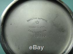 Hamilton grade 992B 21-jewel RR grade pocket watch, 16-size, 50 mm, steel -p03
