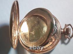 Hamilton pocket watch, 14k gold filled, runs, 912, 17 jewels, open face, yellow