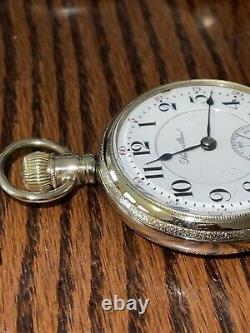 Hamilton pocket watch, 18S, 21J, 940 model 1, C-1907, brassing issues on back