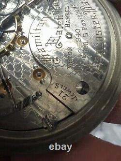 Hamilton watch CO. Grade 940 21 Jewels RR Pocket Watch motor barrel 631475 works