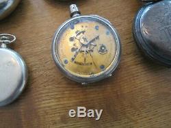 Huge Lot 60+ Pocket Watches Elgin Waltham Illinois Hamilton Hampden Rockford Etc