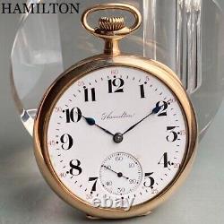Junk Hamilton Vintage Pocket Watch Mechanical Manual GF 16s 17 Jewels Open Face