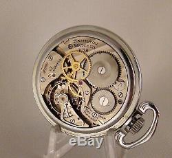 MILITARY HAMILTON WWII 4992B 22j OPEN FACE 16s GREAT LOOKING POCKET WATCH