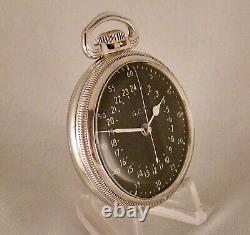 MILITARY WWII NAVIGATION COIN SILVER OF WATCH G. C. T. 4992B 22j 16s POCKET WATCH