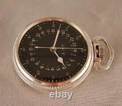 MILITARY WWII NAVIGATION COIN SILVER OF WATCH G. C. T. 4992B 22j 16s POCKET WATCH