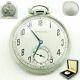 Mint Antique 14k Solid White Gold Hamilton 48801 912 Pocket Watch With Box