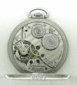 MINT Antique 14k Solid White Gold Hamilton 48801 912 Pocket Watch with Box