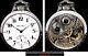 Mint Clear Back Silver Plated Display Case Railroad Pocket Watch Hamilton 992