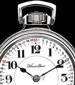 MINT Display Back Silver MAIN LINER Plated Pocket Watch Hamilton 992-L