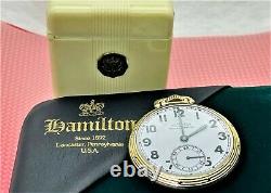 MINTY Hamilton 950B 16s 23j Railway Special Pocket Watch With Ivory Case SERVICED