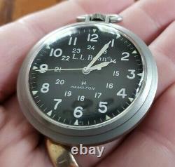 Mens Vintage L. L. Bean/Hamilton Pocket Watch model 916580 running great