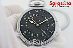 Military Hamilton 4992B 22 Jewels Black Dial 16 Size Base Metal Pocket Watch