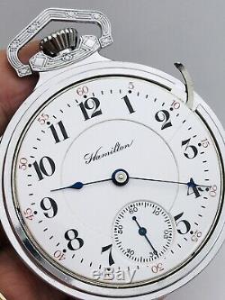 Mint 1908 Hamilton 18S 17J Grade 924 Pocket Watch Display Salesman Great Runner