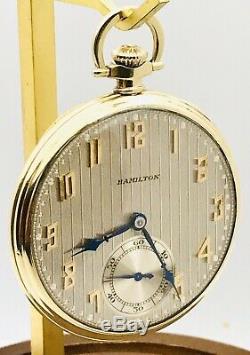 Museum WOW Hamilton 12S 23J 922 Pocket Watch Solid 14K with Original Box and Paper