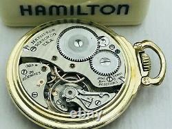 NICE Hamilton 992B High Grade Railroad Pocket Watch 21j. 16s. & Cigarette case