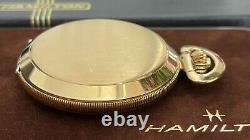 NICE Hamilton Dupont 9274 Swiss Pocket Watch 16s 17j 14K Gold EP withHamilton Box