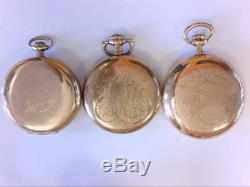 NICE Lot of 6 GF Antique Elgin, Hamilton, Waltham Pocket Watches. SOME RARE