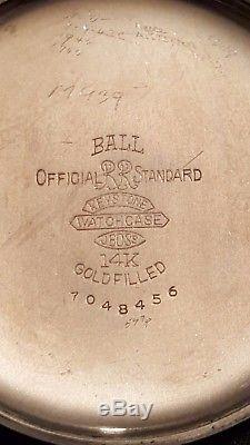 NO RES 1920's Ball 999P 21Jewel Museum Quality Railroad Grade Pocket Watch
