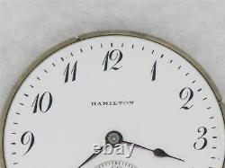 Near Mint State 23j Hamilton 920 High Grade 12s Movement & Enamel Dial, Running