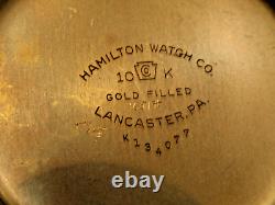 Nice 16SZ Hamilton Pocket Watch 21 J-992B -in 10K GF Case-Serviced Near Mint