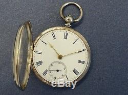 Nice 1876 Silver Fusee Key Wind Gents Pocket Watch. J Wilson Hamilton Scotland