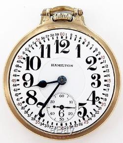 Nice 1938 Hamilton 992e 16s 21j Railroad Grade 10k Gf Pocket Watch, Working
