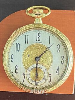 Nice Vintage 12 Size Hamilton Pocket Watch, Gr. 910, Keeping Time, Year 1923
