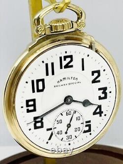 ORIGINAL Model 11 case 1946 Hamilton 16S 21J Grade 992B Pocket Watch Accurate