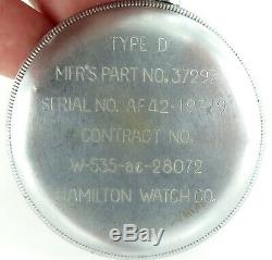 Only 27,100 Made 1942 Hamilton 16s 19j Chronograph Type D Military Pocket Watch