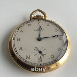 Original Vintage Hamilton 14K Gold Filled Pocket Watch Gordon Manary