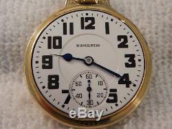 Outstanding Serviced 1939 Hamilton 16s, 992e, 21j, 5p, +temp Railroad Pocket Watch