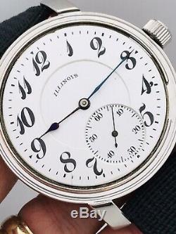 RARE 1917 Illinois 16S 19J Gr 306 Pocket Wrist Watch Salesman Great Runner