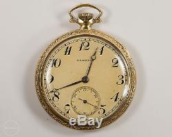 RARE 1922 Hamilton 14k Gold 23 Jewel Model 920 Pocketwatch withBox & Guarantee
