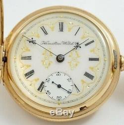 RARE Antique 1909 Hamilton 935 17J 18s Solid 14k Gold Mechanical Pocket Watch
