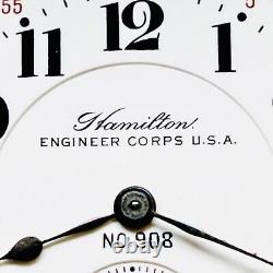 RARE ENGINEER CORPS USA Dial 1921 Hamilton 16S 21J Grade 992 BOC Pocket Watch