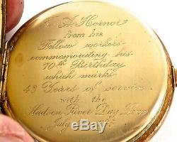 Rare 14k Presentation Hudson River Day Line 1928 Hamilton 12s 19j Pocket Watch