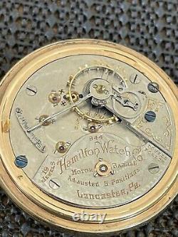 Rare 1908 Hamilton 944 RR Grade Pocket Watch 18S 19J Fahys Gold Filled Case