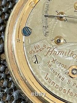 Rare 1908 Hamilton 944 RR Grade Pocket Watch 18S 19J Fahys Gold Filled Case