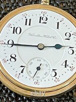 Rare 1908 Hamilton 944 RR Grade Pocket Watch 18S 19J Fahys Gold Filled Case