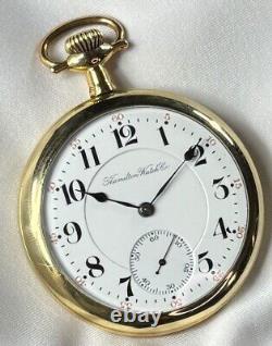 Rare 1911 Hamilton Grd 952 Mod 3 16s 19j Pocket Watch Ham Dial withMin 14K GF Case